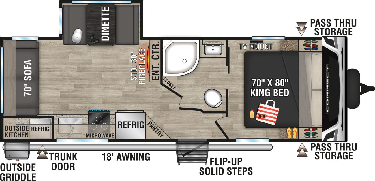 DGA Design 2023 KZ RV Connect C241RLK Travel Trailer Floorplan