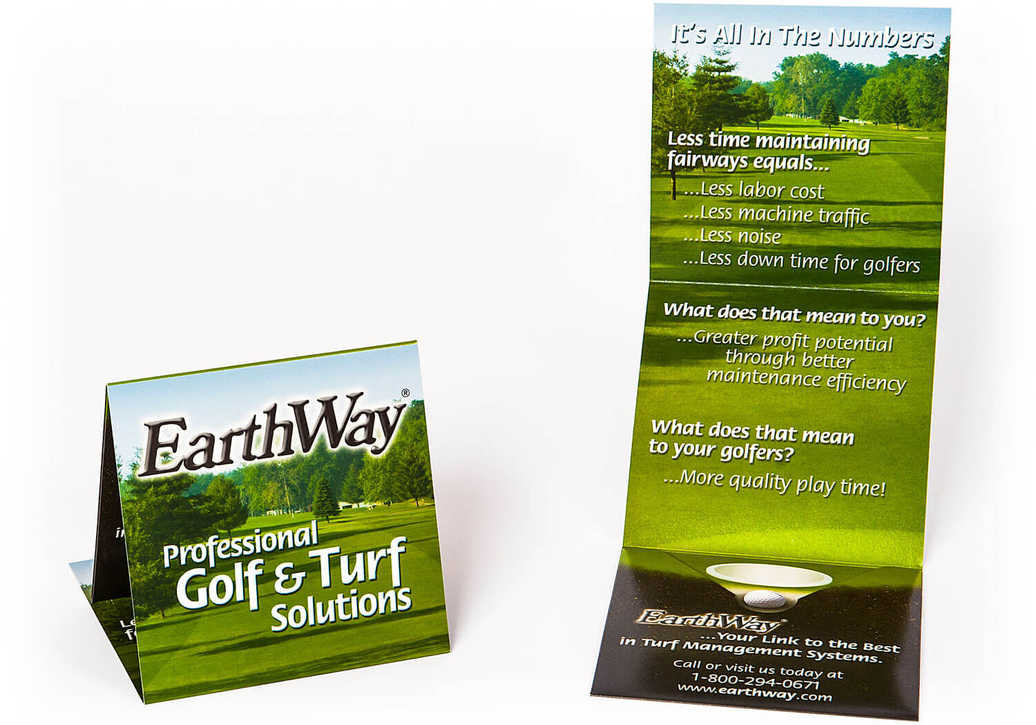 DGA Design EarthWay Professional Golf and Turf Solutions Tent Card