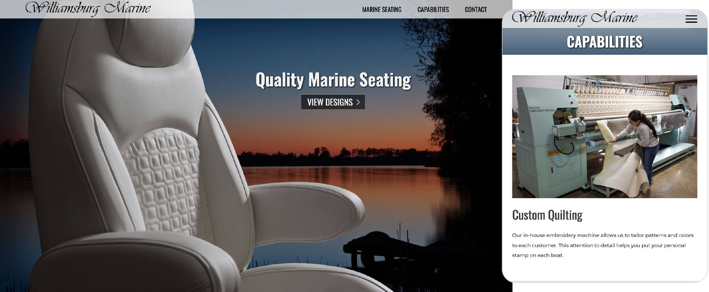 DGA Design Website Development Williamsburg Marine Seating