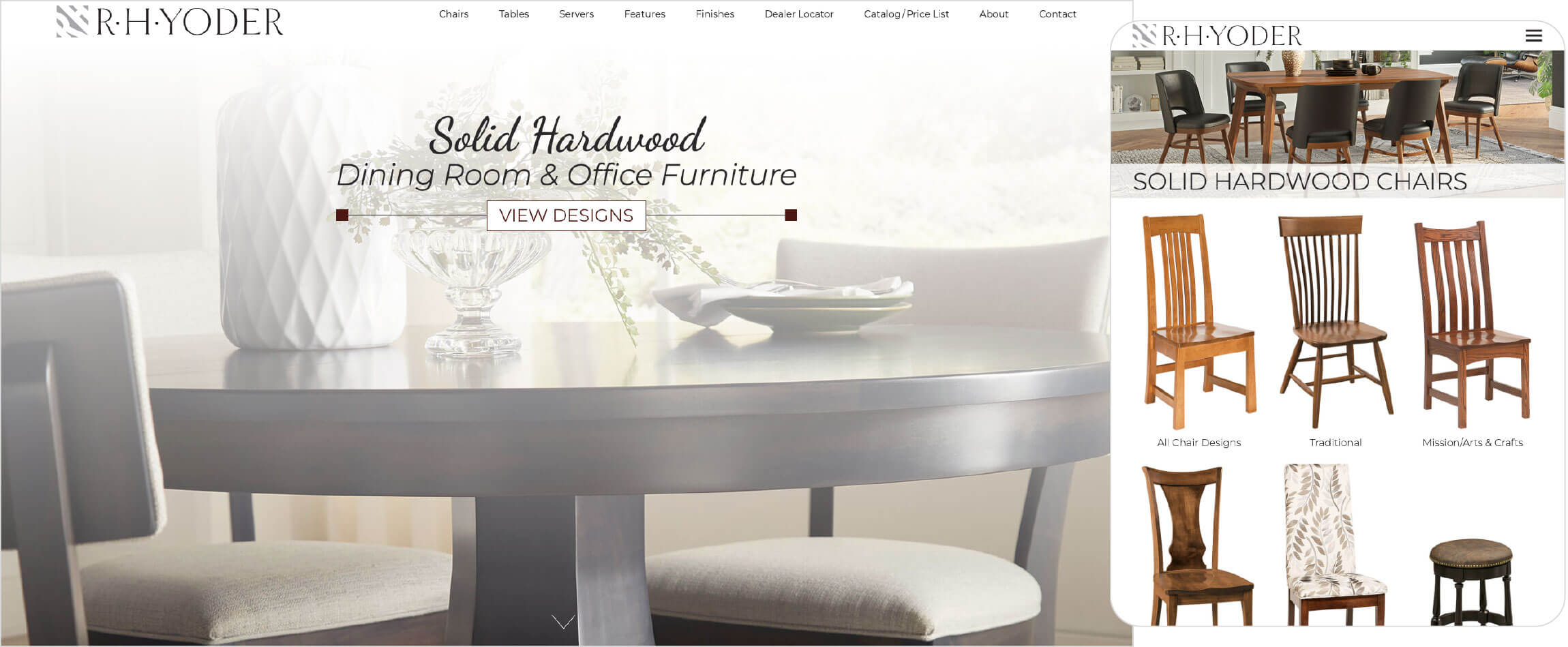 DGA Design Website Development RH Yoder Dining Room and Office Furniture